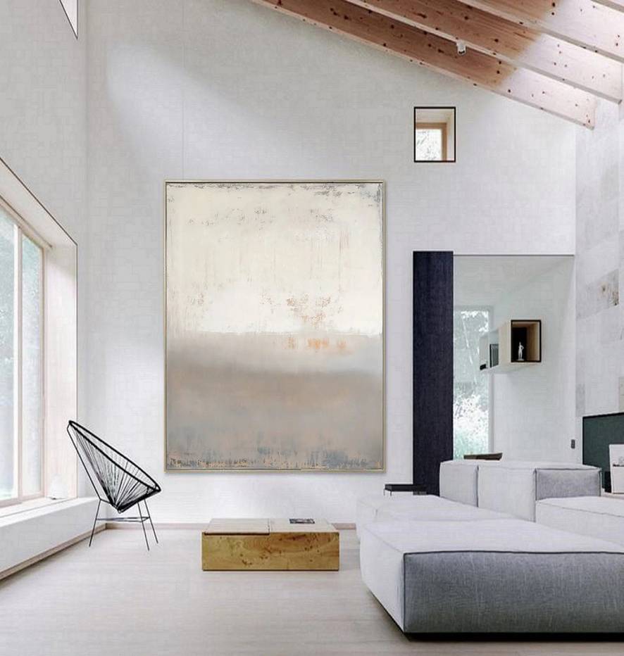 Yellow Painting Abstract Gray Abstract Canvas Artwork W70KD wall art
